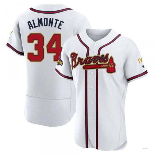 Atlanta Braves #34 AbGeneric171-1m Almonte Gold White 2022 Program Jersey Stitches Baseball Jerseys