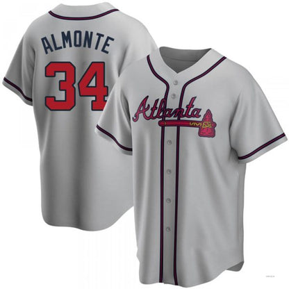 Atlanta Braves #34 AbGeneric171-1m Almonte Gray Road Jersey Stitches Baseball Jerseys